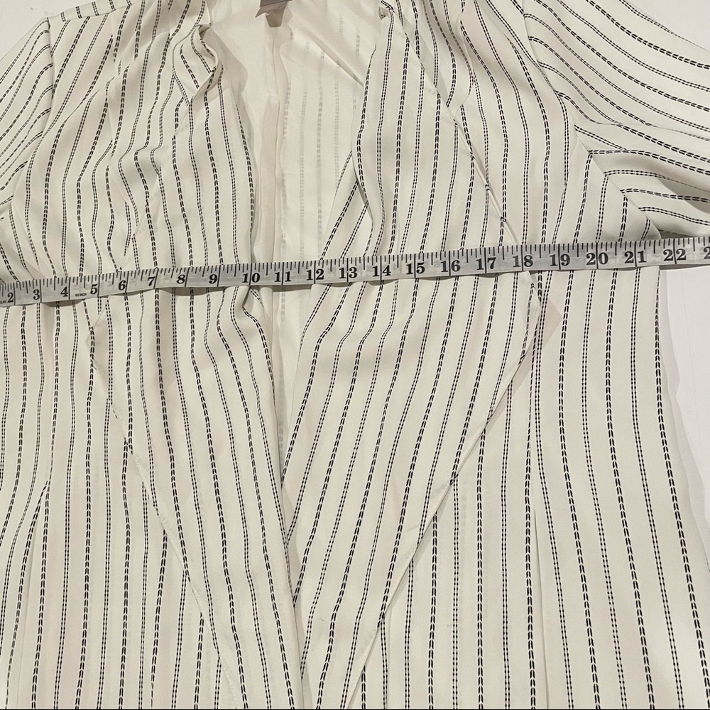 Chico's Cream and Black Striped Blazer - Picture 6 of 10